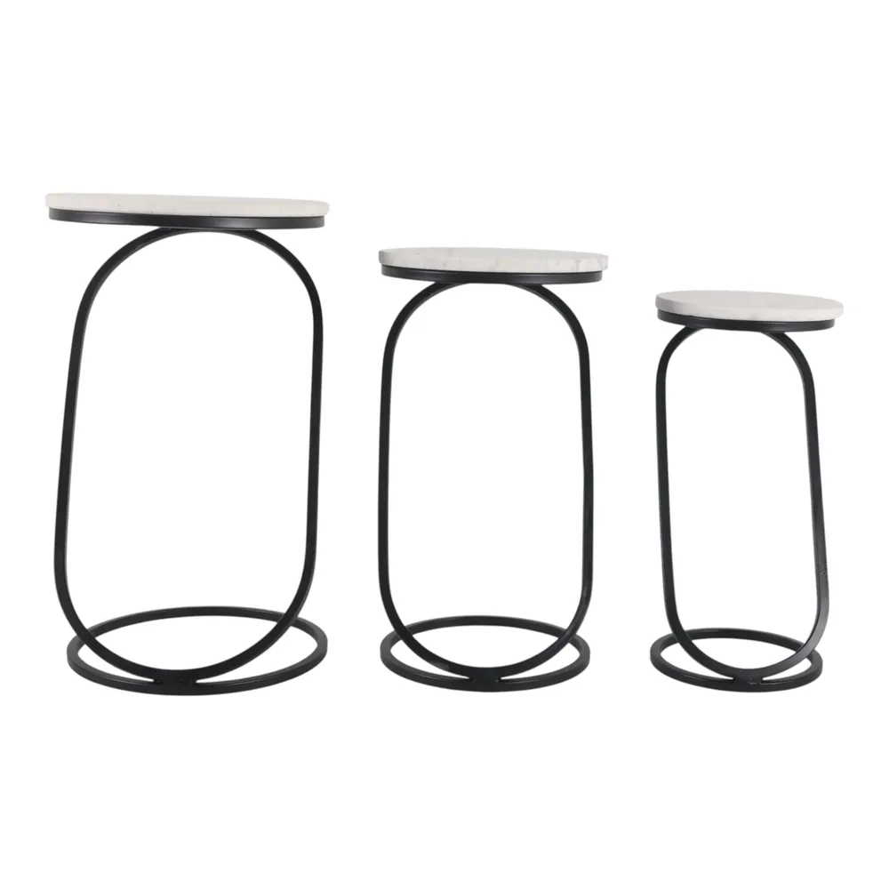 BENTONHAM SET OF 3 WHITE PLANT STANDS 21 (IN)