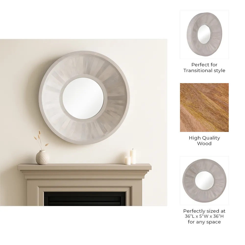 BONDSIDE IVORY MIRROR 36 (IN)