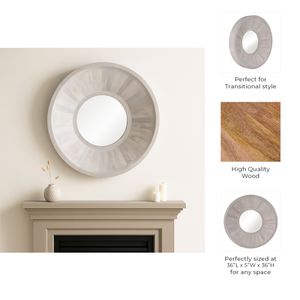 BONDSIDE IVORY MIRROR 36 (IN) 9