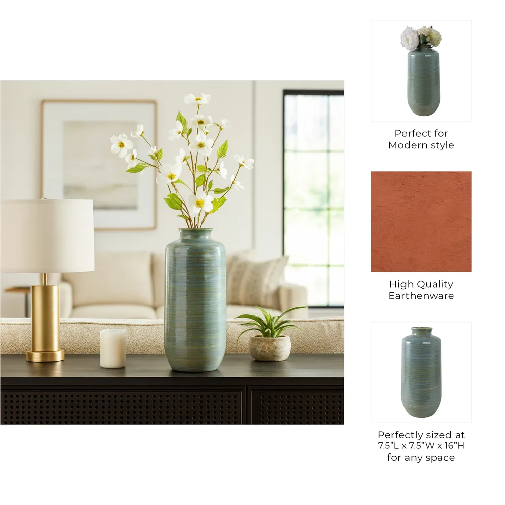 HOLLISSIDE GREEN VASE 16 (IN)
