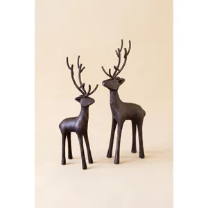 Set of 2 Cast Iron Reindeer 2