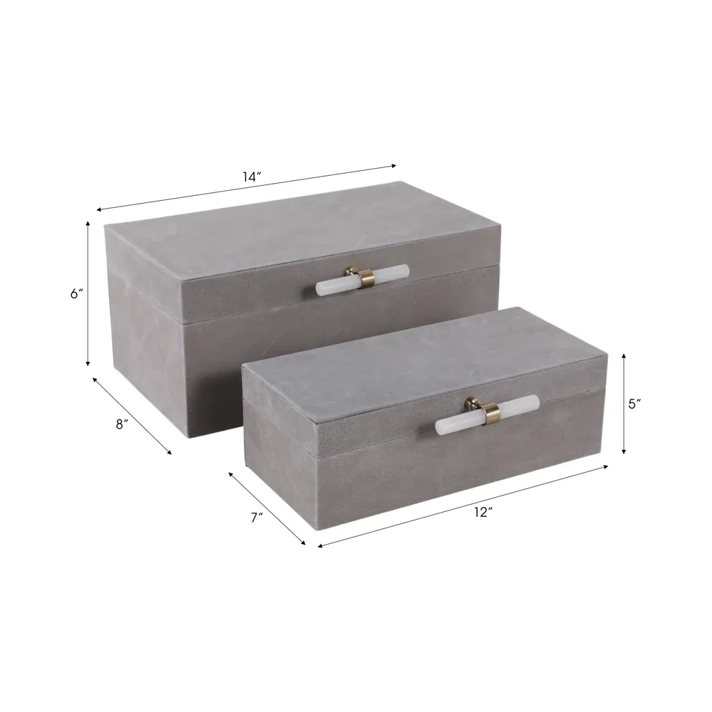 HARPERVIEW SET OF 2 GRAY BOXES 7 (IN)