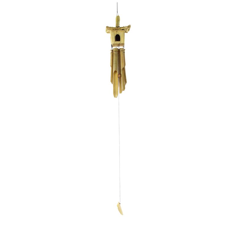 11.8" Bamboo & Birdhouse Wind Chime