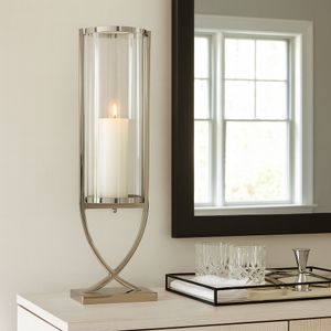 OLIVERHAVEN SILVER CANDLE HOLDER 27 (IN) 2