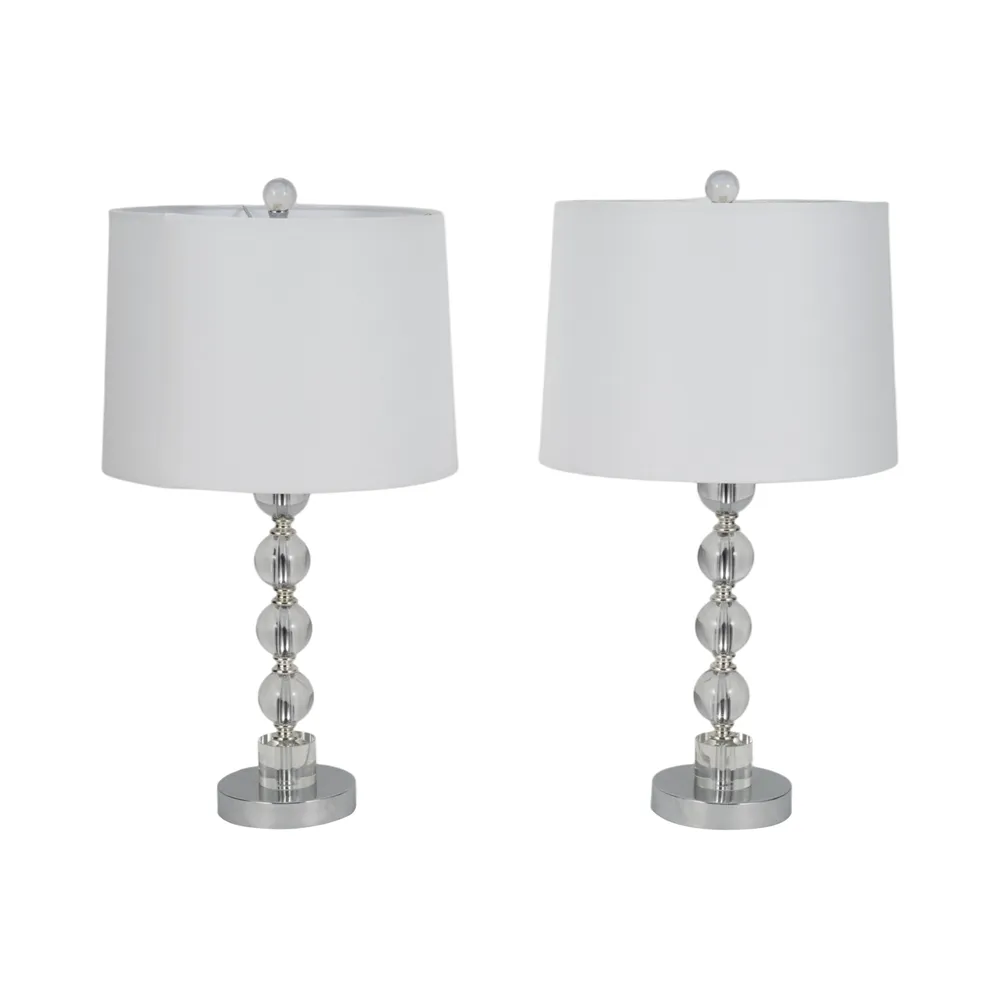 GUNNHAVEN SET OF 2 SILVER LAMPS 22 (IN)