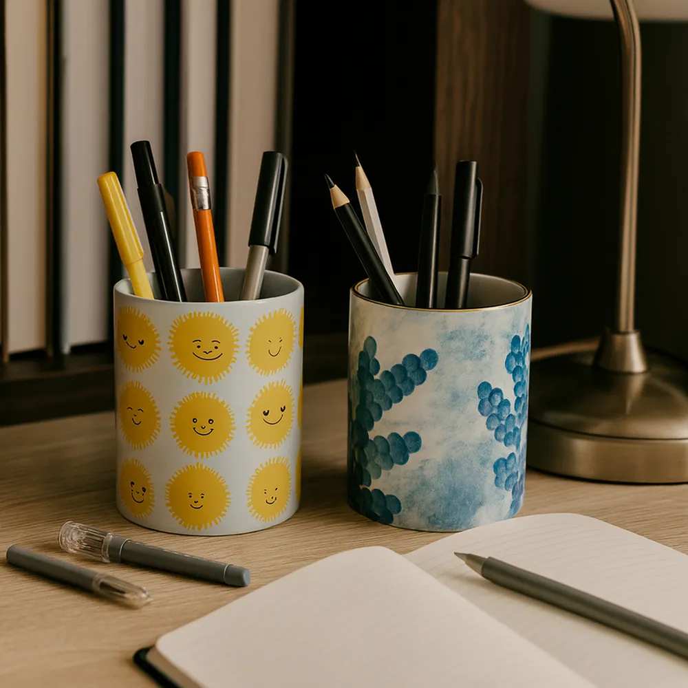 EASTONDALE SET OF 2 WHITE PENCIL CUP 5 (IN)