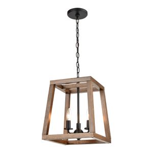 Barrow 12'' Wide 3-Light Chandelier - Matte Black 1