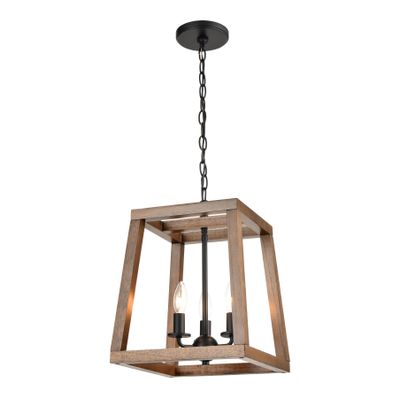 Barrow 12″ Wide 3-Light Chandelier - Matte Black