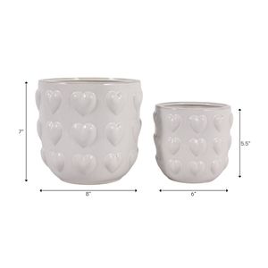 DRAPEROAK SET OF 2 IVORY PLANTER 7 (IN) 9