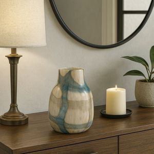 CRANEWORTH BLUE GLASS VASE 10 (IN) 12