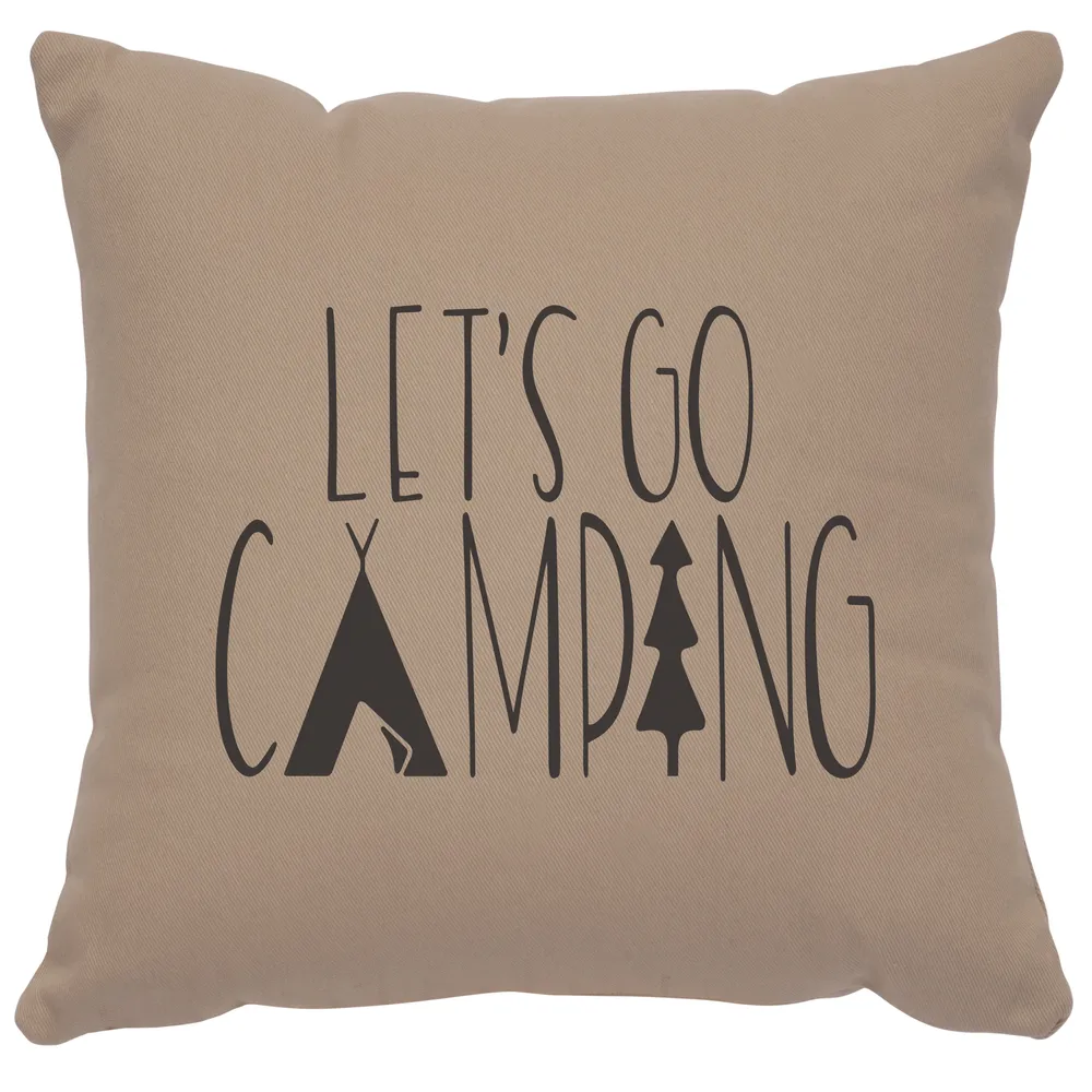 Image Pillow - Go Camping - Cotton Alabaster