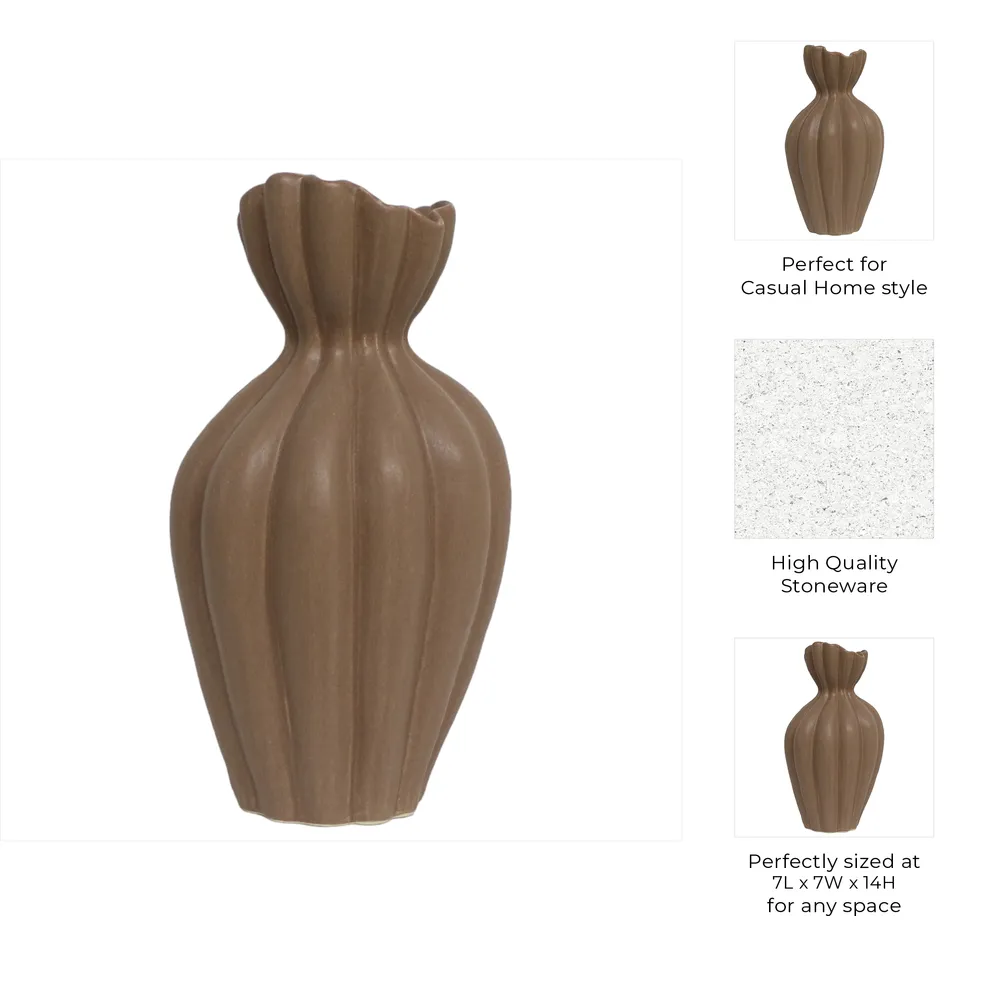 ERWINGROVE BROWN VASE 14 (IN)