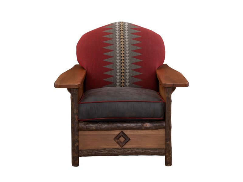 Hickory Log  Diamond Peak Lounge Chair - Premium Fabric - Seat:  Fabric TBD;   Backrest:  Fabric TBD 3