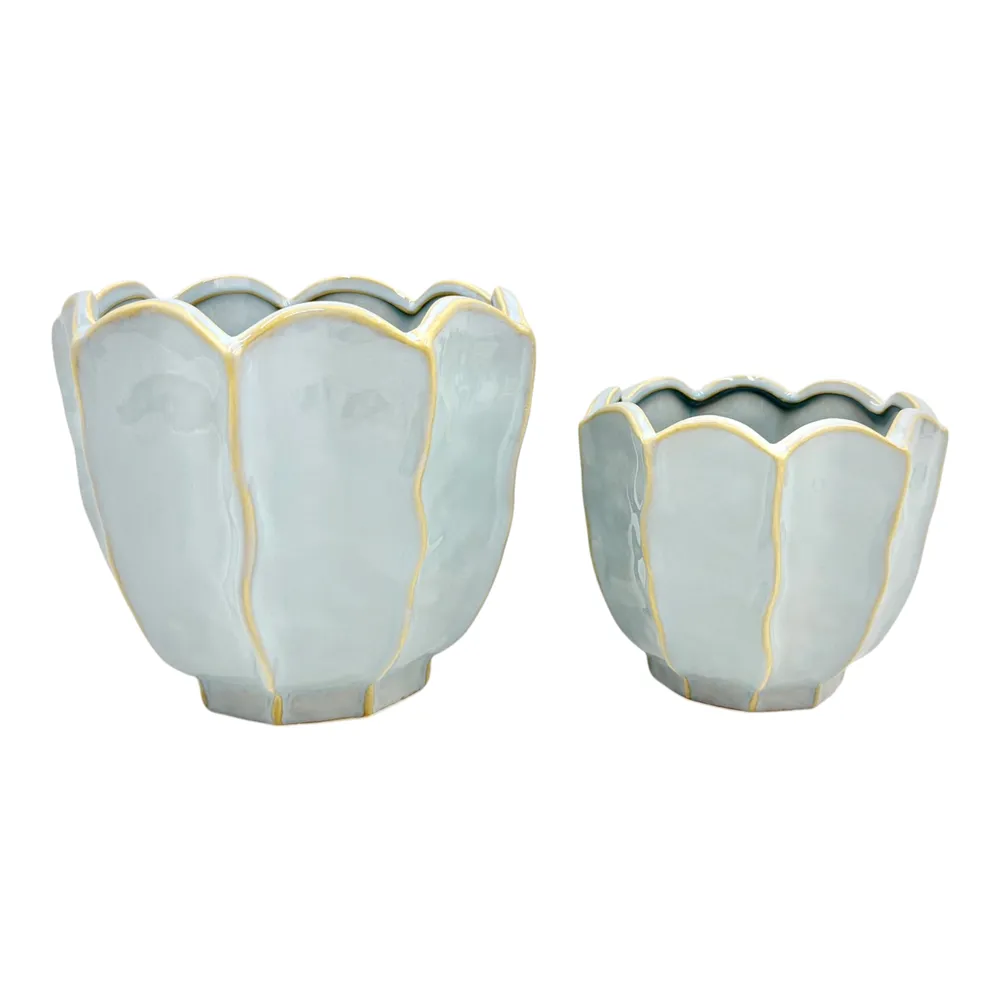 ASHTON SET OF 2 BLUE PLANTER 7 (IN)