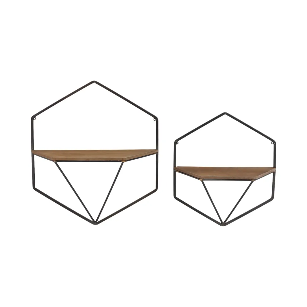 IRVINGMILL SET OF 2 BROWN WALL SHELF 17 (IN)