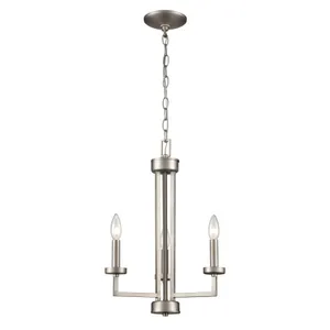 West End 15'' Wide 3-Light Chandelier - Brushed Nickel 1