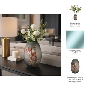 CARVERFIELD GRAY GLASS VASE 12 (IN) 10