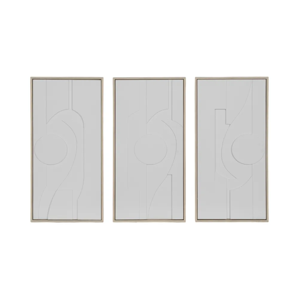 BRONSONSHAW SET OF 3 WHITE ART 24 (IN)