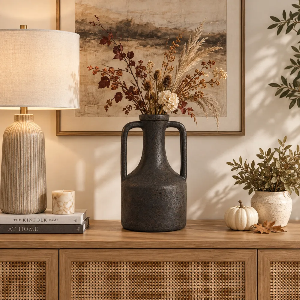 SHAYWICK BLACK VASE 16 (IN)