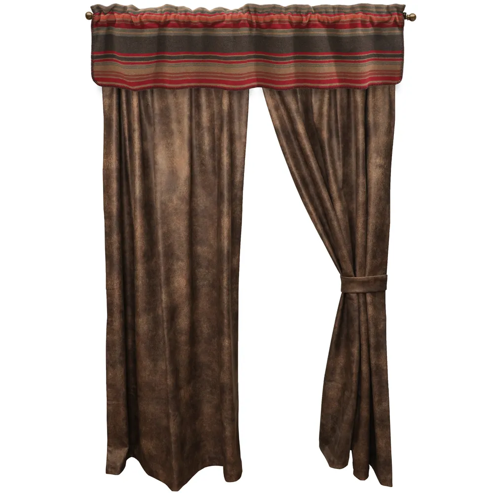 Hudson Garnet  - Drape Set - (2 panels/2 tiebacks)