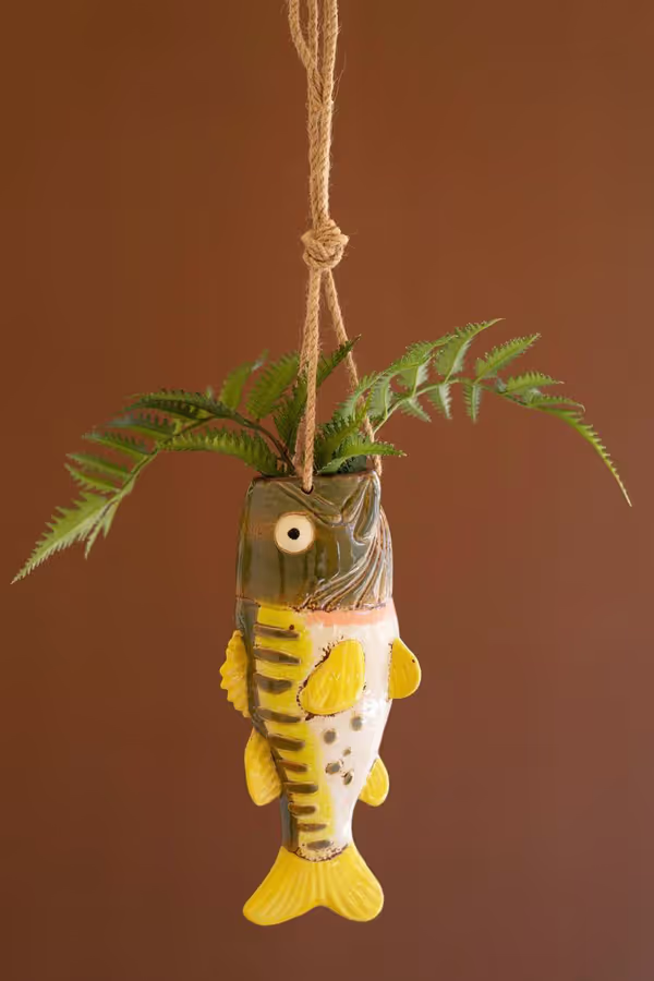 Ceramic Largemouth Bass Vase / Hanging