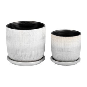 PEARLFIELD SET OF 2 SILVER PLANTER 6 (IN) 3