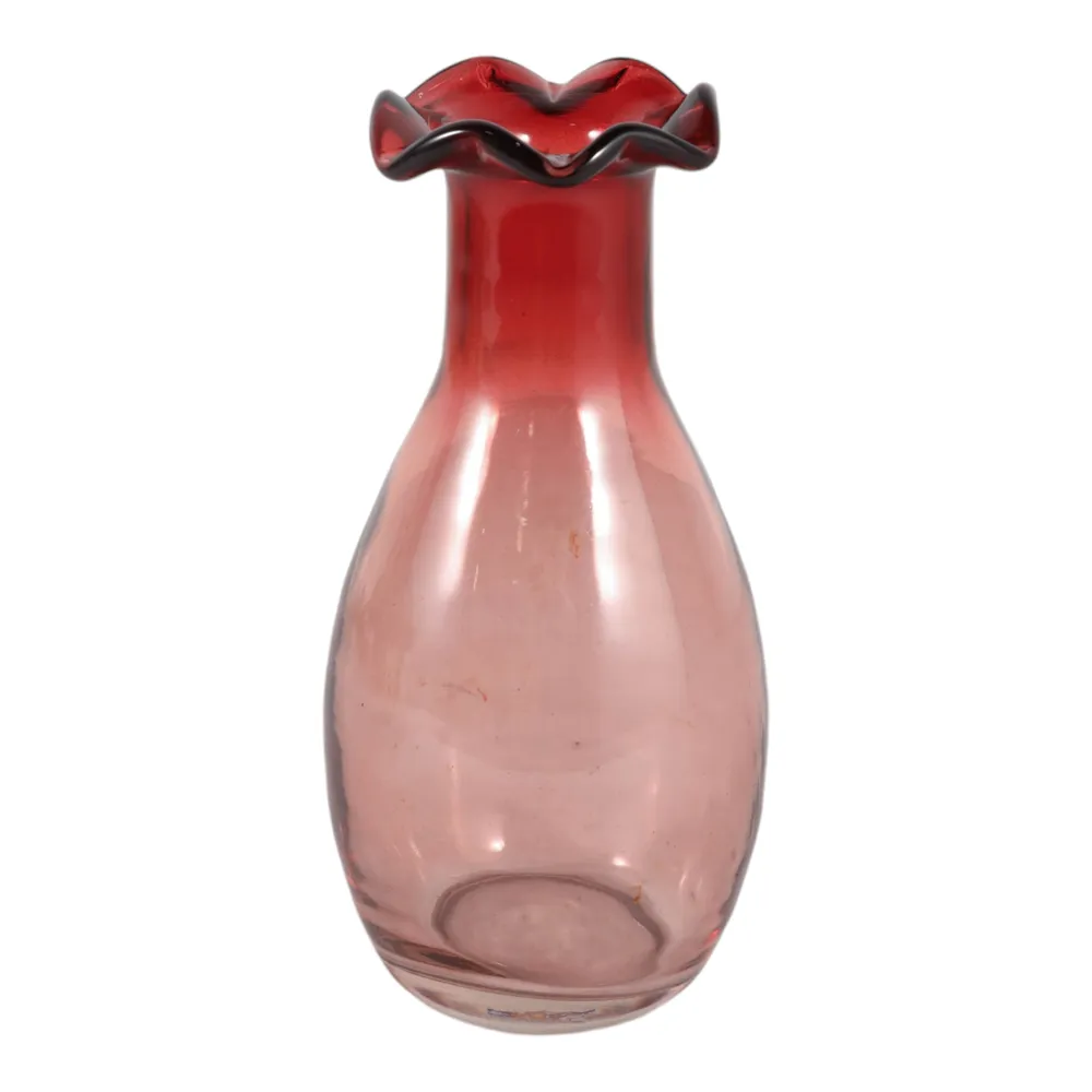 FOLEYWELL PINK GLASS VASE 7 (IN)