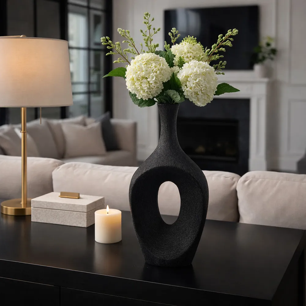 DUTTONRIDGE BLACK VASE 19 (IN)