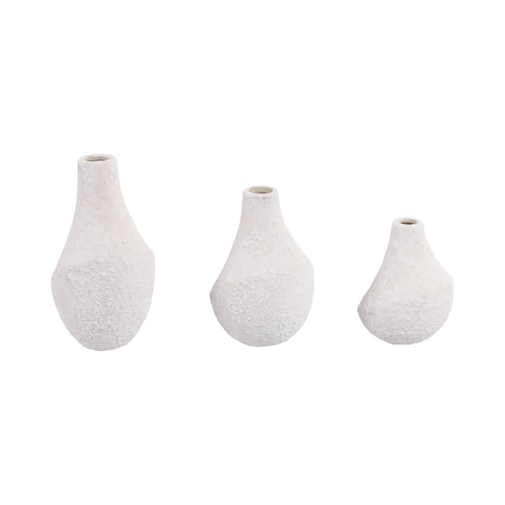EDMONDFORD SET OF 3 IVORY VASES 9 (IN)