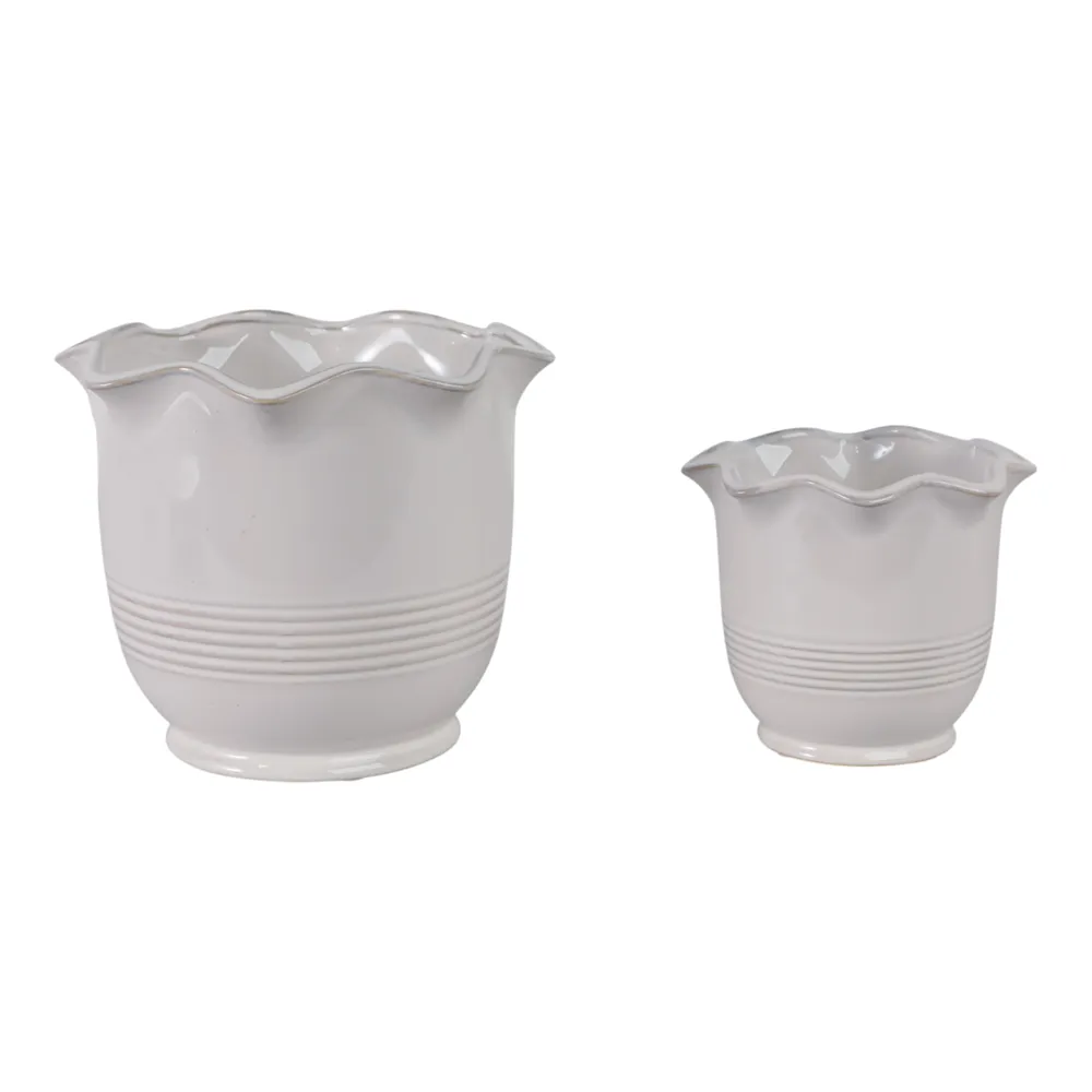 LENNONMOOR SET OF 2 IVORY PLANTER 8 (IN)