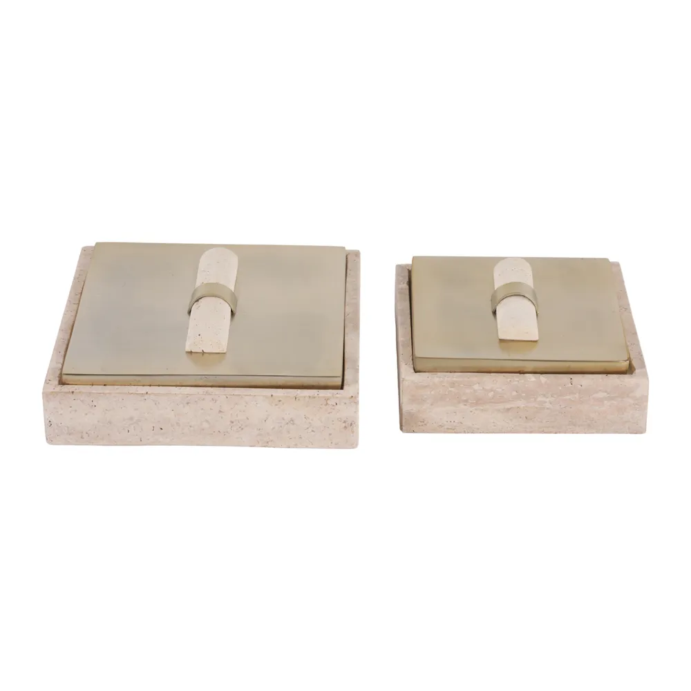 BAYARDWOOD SET OF 2 GOLD BOXES 4 (IN)