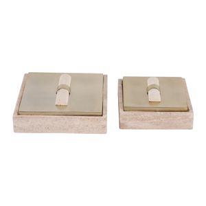 BAYARDWOOD SET OF 2 GOLD BOXES 4 (IN) 4