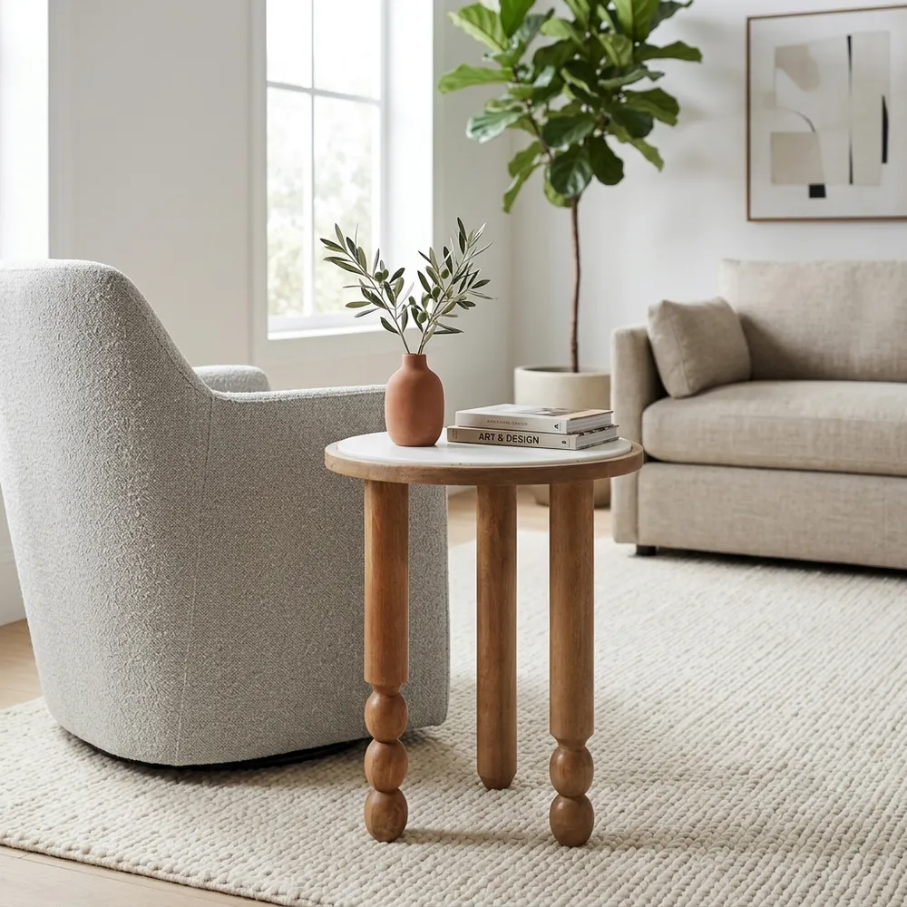 BELLWORTH WHITE TABLE 23 (IN)