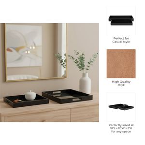 BAYBURN SET OF 2 BLACK WOOD/GLASS 2 (IN) 10