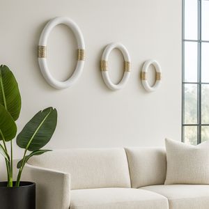 WESTONSHAW SET OF 3 WHITE WALL SCULPTURES 14 (IN) 10