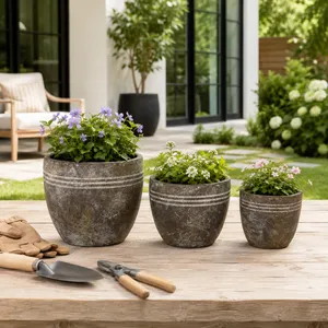 EDGEGATE SET OF 3 BROWN PLANTER 8 (IN) 9
