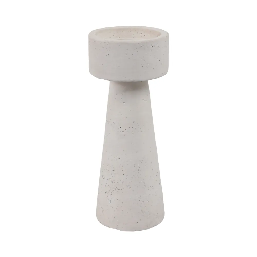 CARLIN WHITE CANDLE HOLDER 10 (IN)