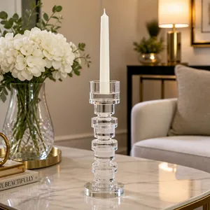 FINNSHAW CLEAR CANDLE HOLDER 9 (IN) 9