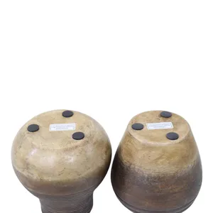 DRAPERFIELD SET OF 2 BROWN VASES 6 (IN) 5