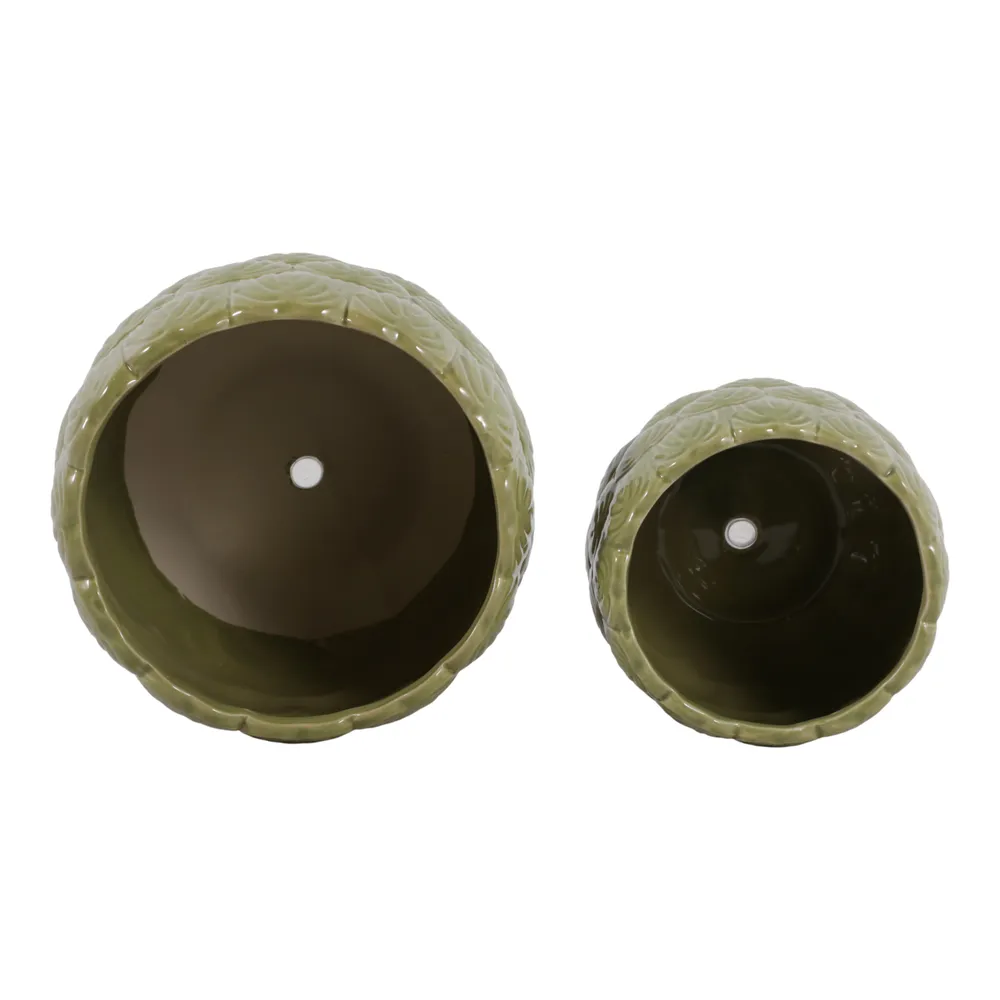 TATUMWOOD SET OF 2 GREEN PLANTER 7 (IN)