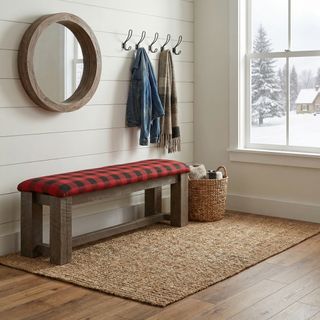 WoodShop 36-inch Prairie Bench - Upholstered Seat - Customer Material