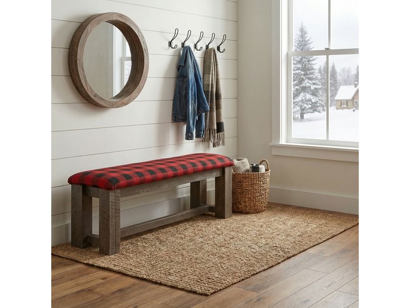 WoodShop 36-inch Prairie Bench - Upholstered Seat - Customer Material 1