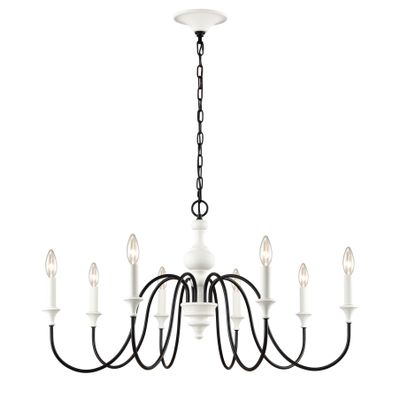 Val de Loire 36″ Wide 8-Light Chandelier - White