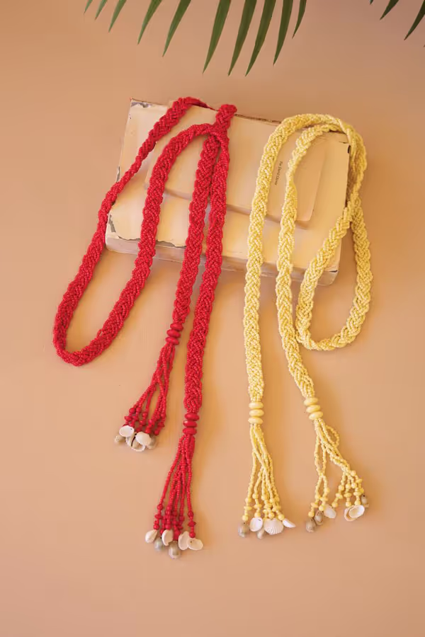 Seeded-Bead Belt / Saffron