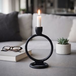 EDMONDMORE BLACK CANDLE HOLDER 7 (IN) 12