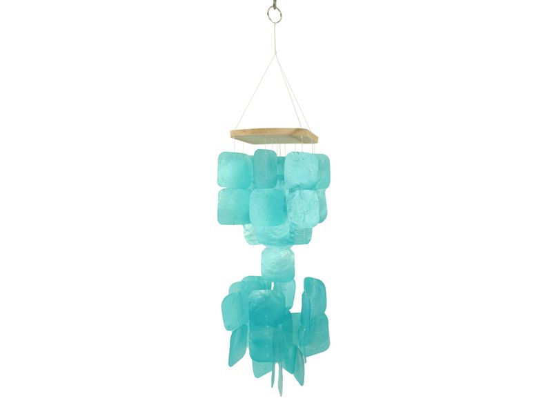 15.7" Square Blue Capzi Shell Wind Chime 1