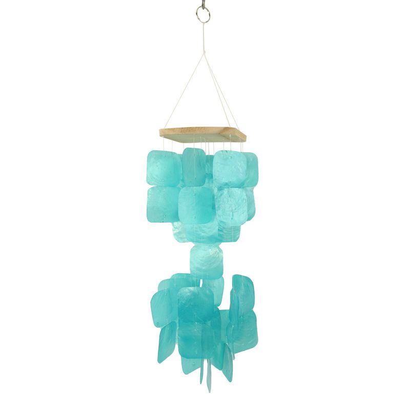 15.7" Square Blue Capzi Shell Wind Chime