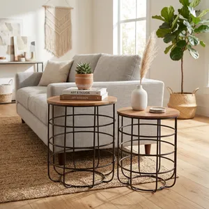 AVA SET OF 2 BLACK TABLE 23 (IN) 2