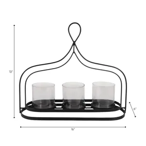 DUNELEY BLACK CANDLE HOLDER 14 (IN) 10