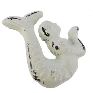 1-3/4" C/I MERMAID DRAWER PULL/WHITE 1